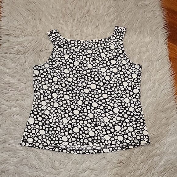 Calvin klein womens polyester white and black circle‎ tank top size large - Picture 4 of 4